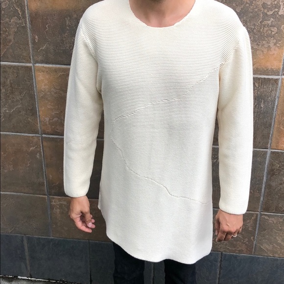 Men’s Cream Unknown New York Asymmetrical Sweater - Picture 6 of 8